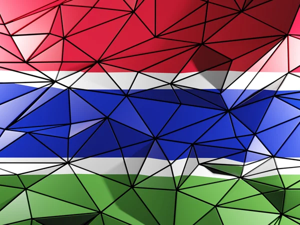 Driehoek achtergrond met vlag van gambia — Stockfoto