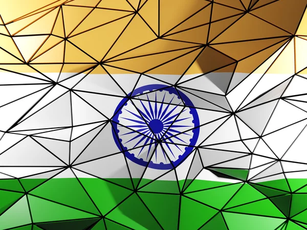 Dreieck Hintergrund mit der Flagge Indiens — Stockfoto