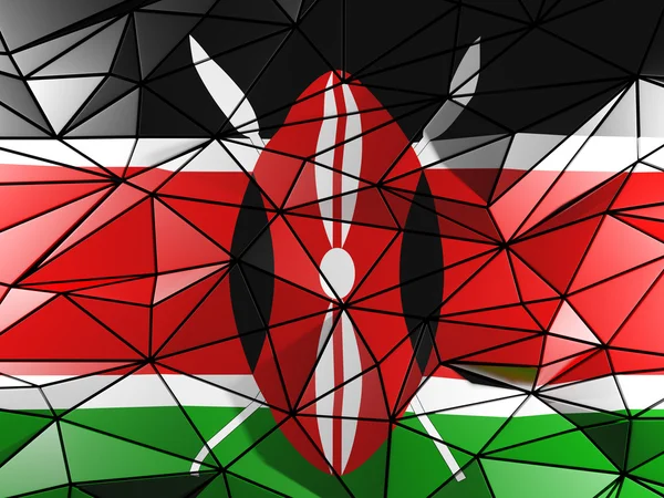 Triangolo sfondo con bandiera di kenya — Foto Stock