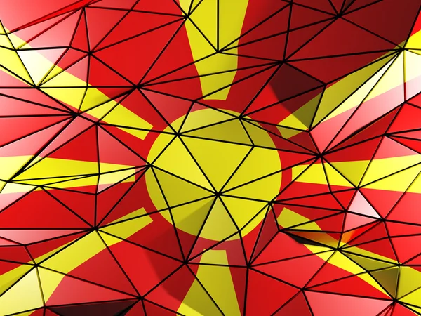 Fondo triangular con bandera de macedonia — Foto de Stock