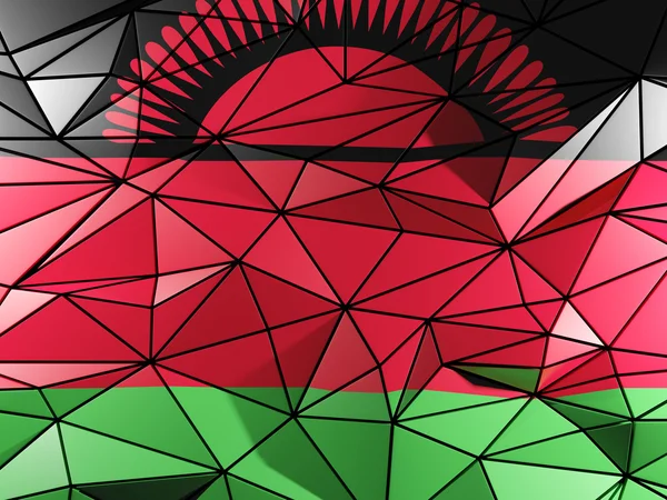 マラウイの国旗と三角形の背景 — ストック写真