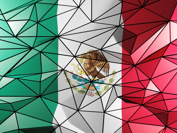 Треугольный фон с флагом Мексики — стоковое фото