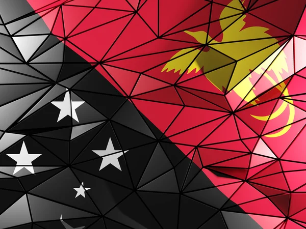 パプア ニューギニアの旗と三角形の背景 — ストック写真