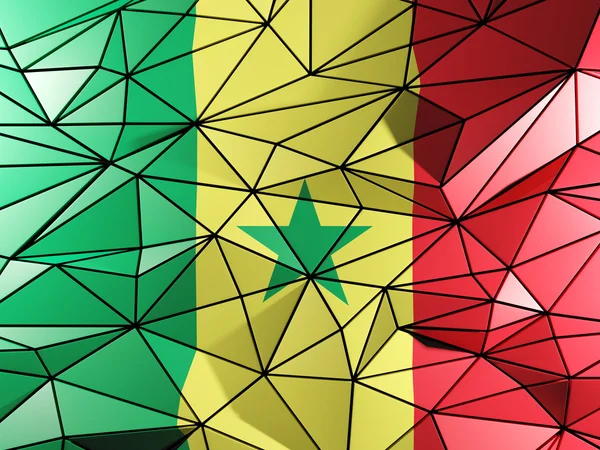 セネガルの国旗と三角形の背景 — ストック写真