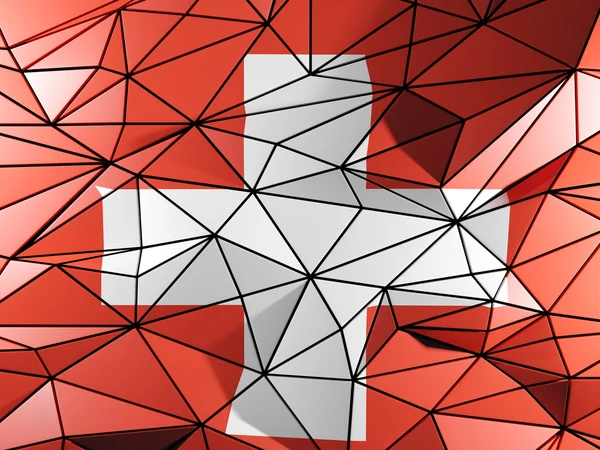 スイス連邦共和国の旗と三角形の背景 — ストック写真