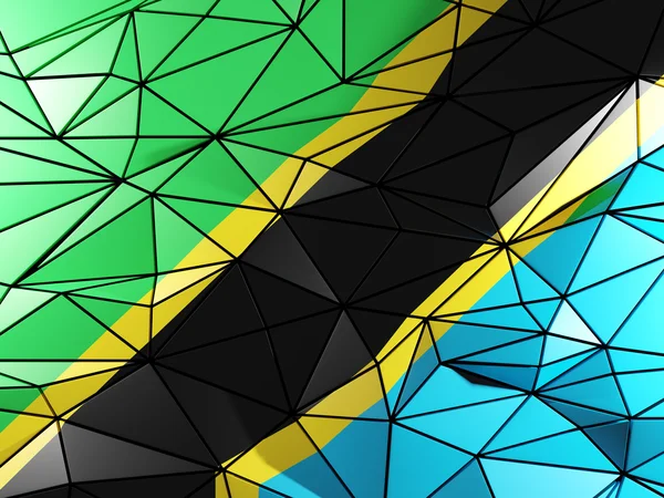 タンザニアの国旗と三角形の背景 — ストック写真