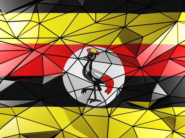 ウガンダの旗と三角形の背景 — ストック写真