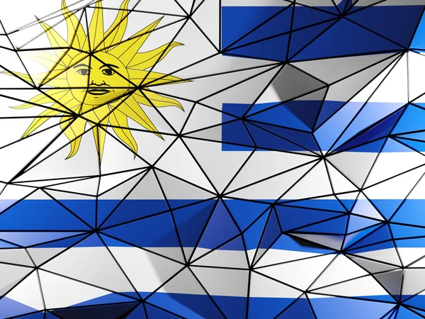 Dreieck Hintergrund mit Flagge von Uruguay — Stockfoto