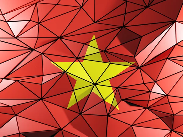 ベトナムの旗と三角形の背景 — ストック写真