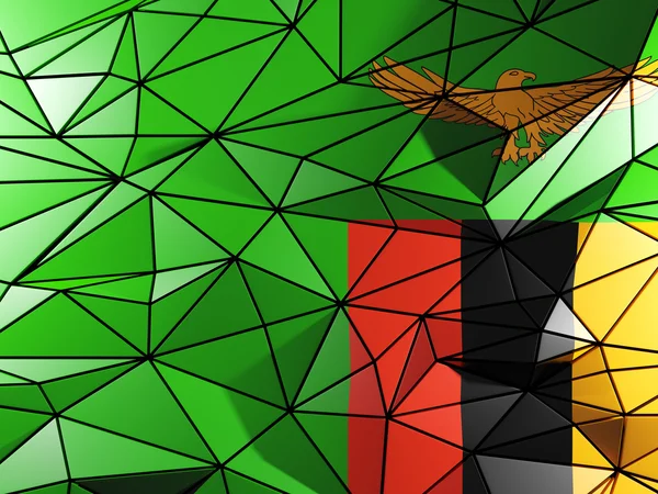 Üçgen arka plan ile Zambiya bayrağı — Stok fotoğraf