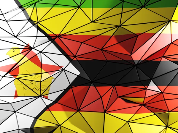 ジンバブエの国旗と三角形の背景 — ストック写真