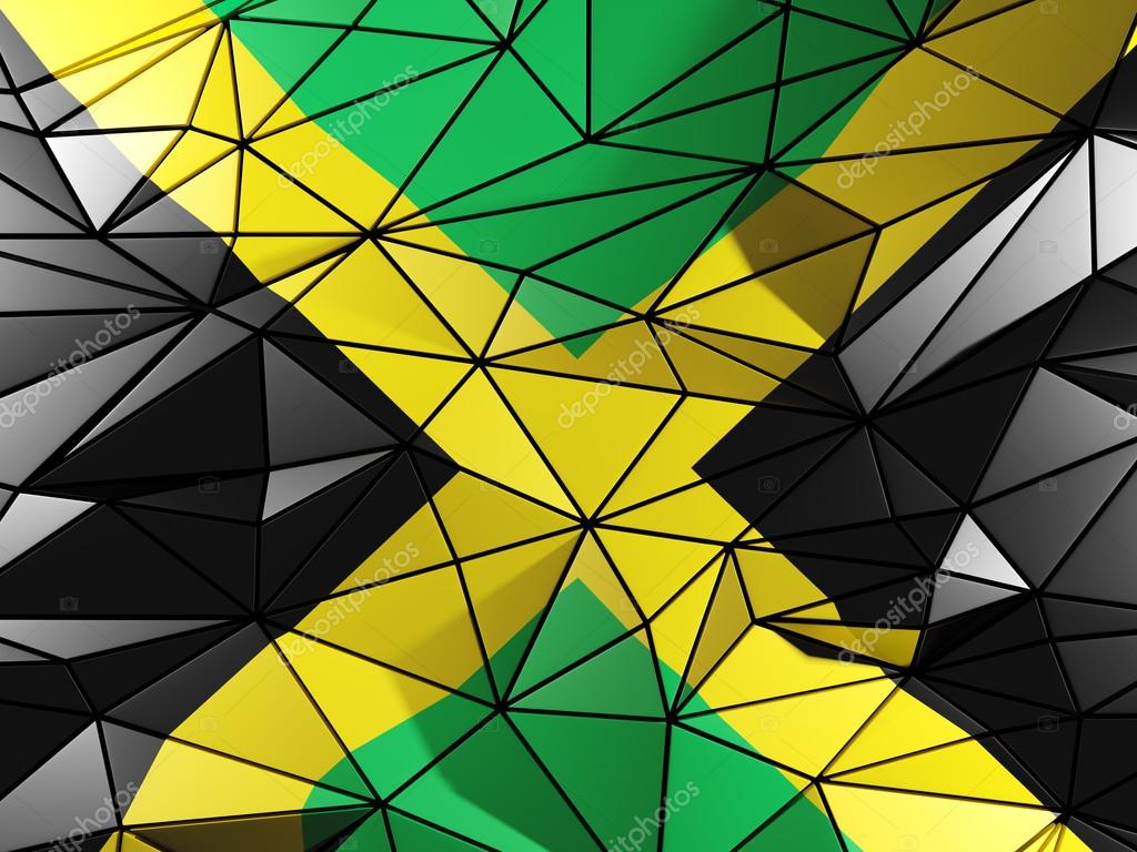 三角背景与牙买加国旗 图库照片 C Mishchenko