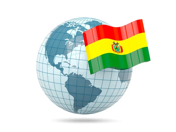 Globus mit Flagge von Bolivien — Stockfoto