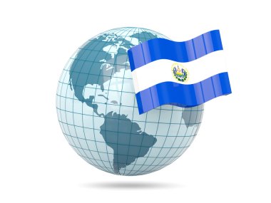 Küre ile el salvador Cumhuriyeti bayrağı