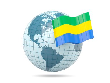 Küre ile gabon Cumhuriyeti bayrağı