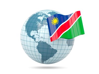 Küre ile Namibya Cumhuriyeti bayrağı