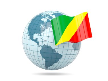 Kongo Cumhuriyeti bayrağı ile dünya