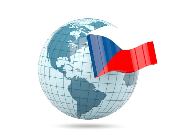 Globe with flag of czech republic — Stock Photo, Image