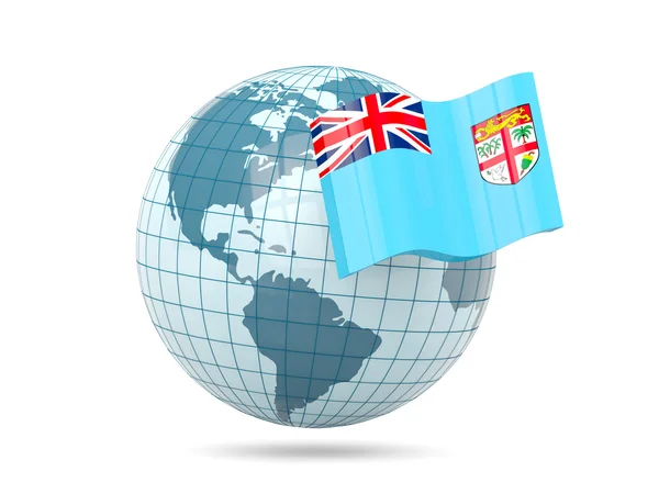 Globe with flag of fiji — Stock Photo, Image