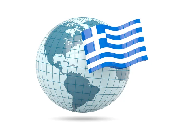 Globe avec le drapeau de la Grèce — Stockfoto