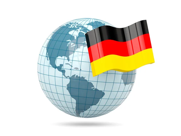 Globo con bandera de Alemania — Foto de Stock