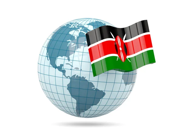 Globe with flag of kenya — Stock Photo, Image