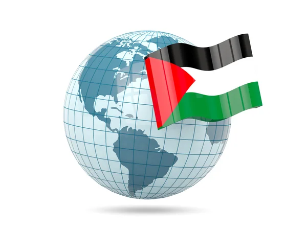 Globo com bandeira de território palestino — Fotografia de Stock