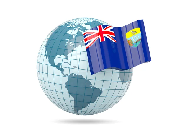 Globe with flag of saint helena — Stock Photo, Image