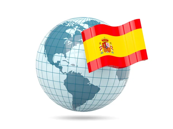 Globe with flag of spain — Stock Photo, Image