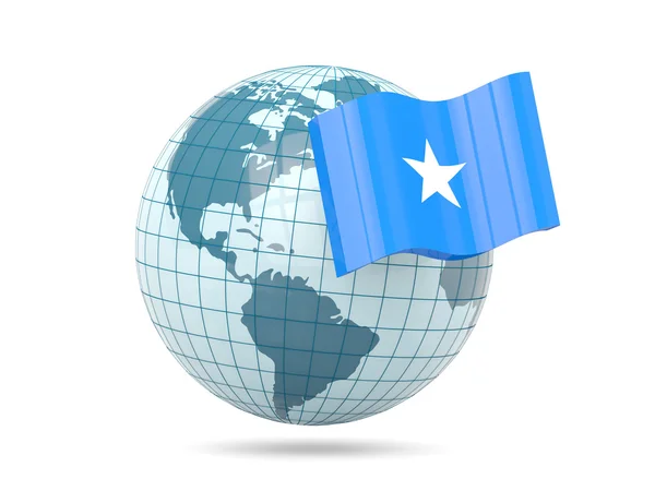 Globo con bandera de somalia — Foto de Stock