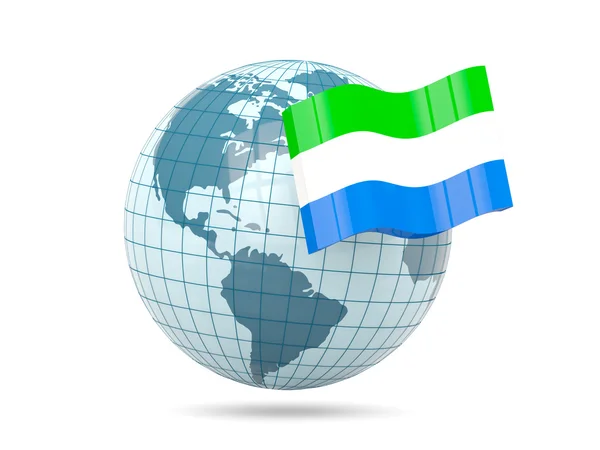 Globe with flag of sierra leone — Stock Photo, Image