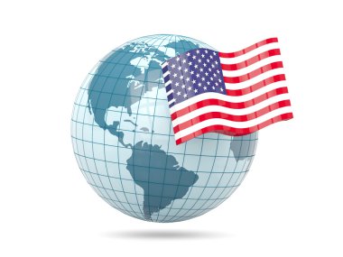 Amerika Birleşik Devletleri bayrağı ile dünya