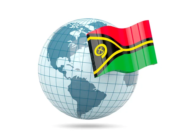 Globe with flag of vanuatu — Stock Photo, Image