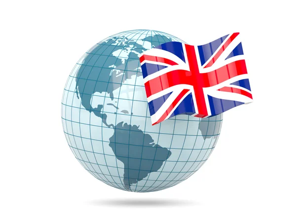 Globe with flag of united kingdom — Stock Photo, Image