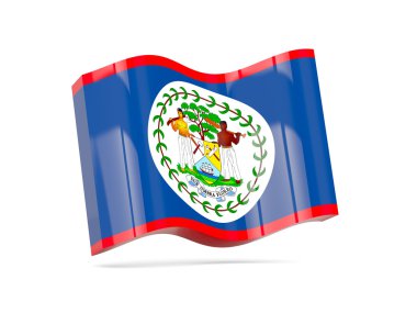 Belize bayrağı ile dalga simgesi