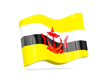 Brunei bayrağı ile dalga simgesi