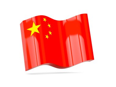 Çin bayrağı ile dalga simgesi