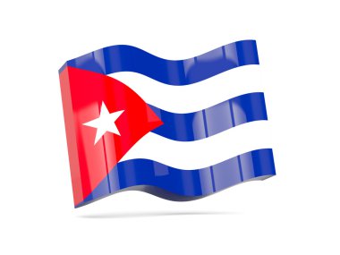Küba bayrağı ile dalga simgesi