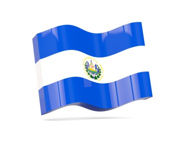 El salvador bayrağı ile dalga simgesi