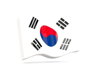 Güney Kore bayrağı ile dalga simgesi