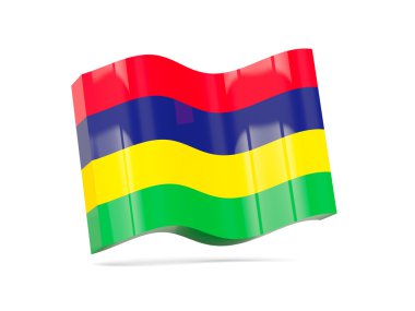 Mauritius bayrağı ile dalga simgesi