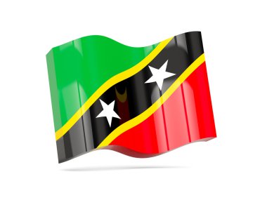 Saint kitts ve nevis bayrağı ile dalga simgesi