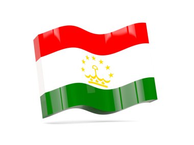 Tacikistan bayrağı ile dalga simgesi