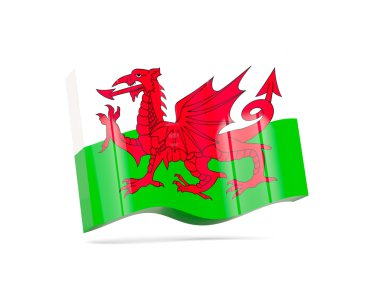 Galler bayrağı ile dalga simgesi