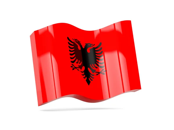 Icône de vague avec drapeau de l'albania — Photo
