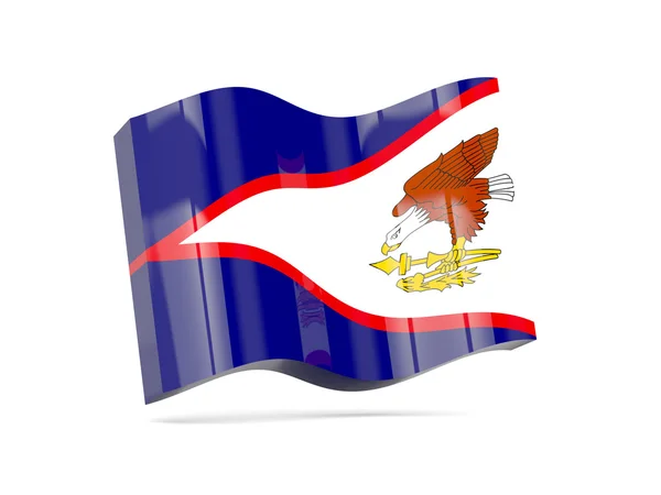Ícone de onda com bandeira de samoa americana — Fotografia de Stock