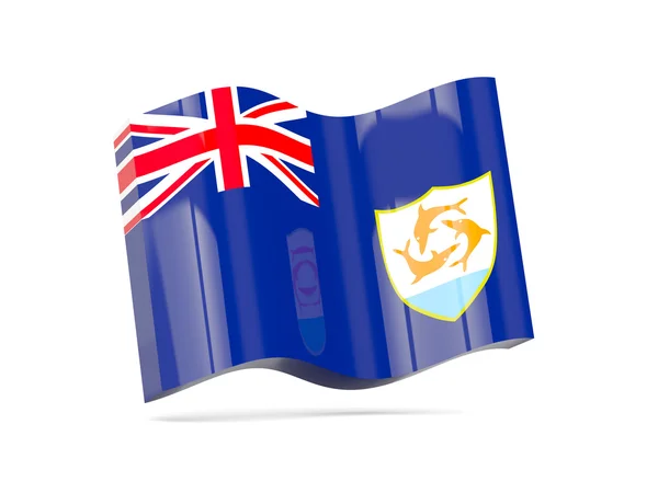 Icono de onda con bandera de anguila — Foto de Stock
