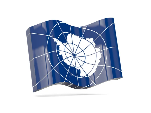 Wave pictogram met de vlag van antarctica — Stockfoto