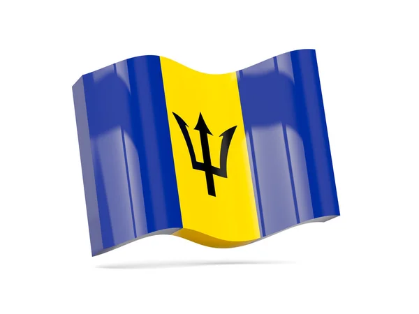 Ícone de onda com bandeira de barbados — Fotografia de Stock