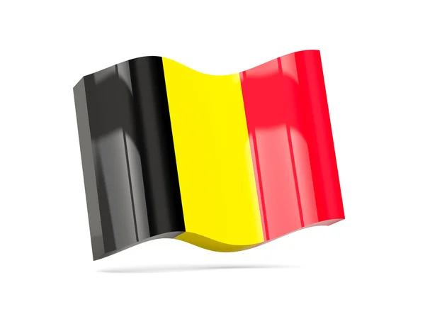 Icona d'onda con bandiera del belgio — Foto Stock